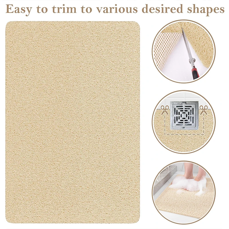 Luffa-Badematte – Rutschfeste Duschmatte, 76,2 X 45,7 Cm, Weiß, Schnell Trocknend, Mit Massageeffekt
