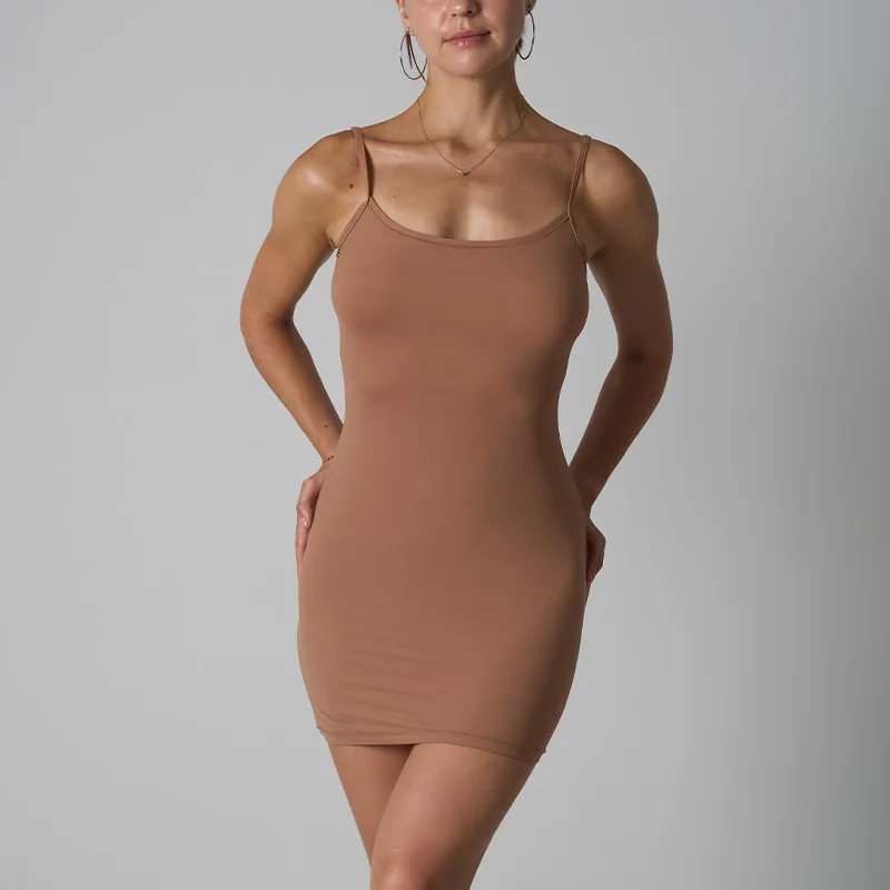 SK1230 Sleeveless Shapewear High Elastic Breathable and Comfortable Tight  Dress Slim Fitness Women One-piece Dress