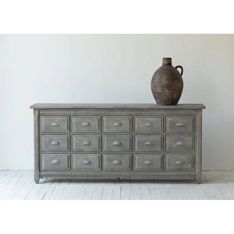 Скандинавский деревенский стиль, античная мебель для украшения зала, переработанная сосна, с несколькими ящиками, буфет, шкаф из массива дерева