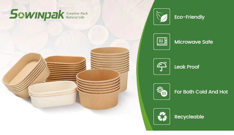 Sowinpak Customizable Various Colors Materials Round MAP Paper Soup Container for Sealing manufacture
