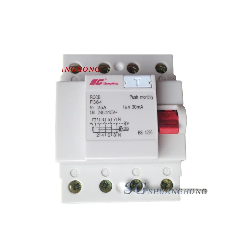 F362 F364 Rccb 4p 32a 40a Residual Current