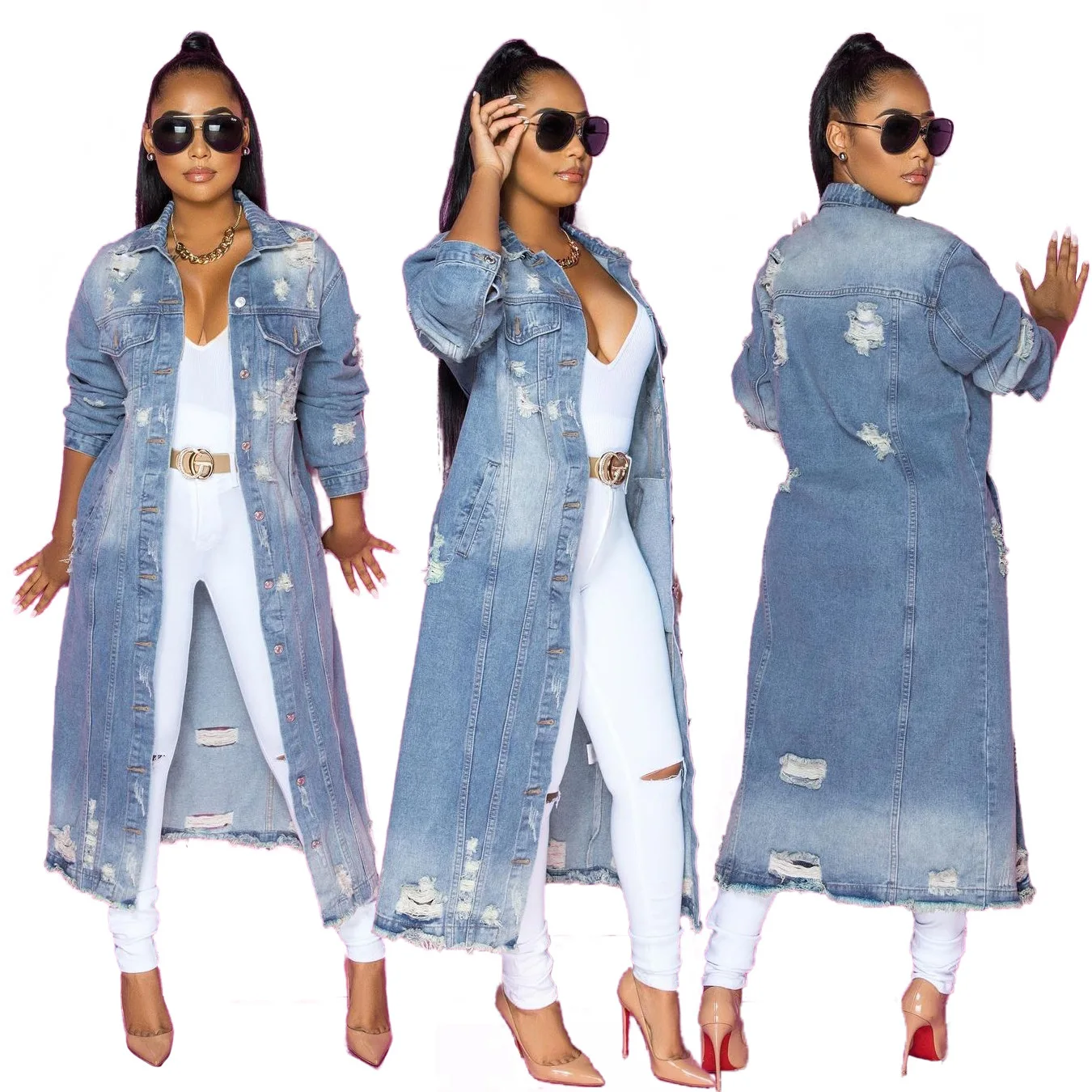 Casual Jean Jacket Bomber Denim Coat 