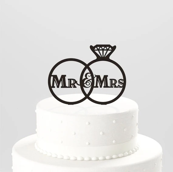 Par De Anillos Acrílicos Para Tarta De Boda,Adornos Para Tartas Mr Y Mrs -  Buy Acrílico De La Torta De La Boda,Acrílico,El Sr. Y La Sra. De La Torta  Product on 