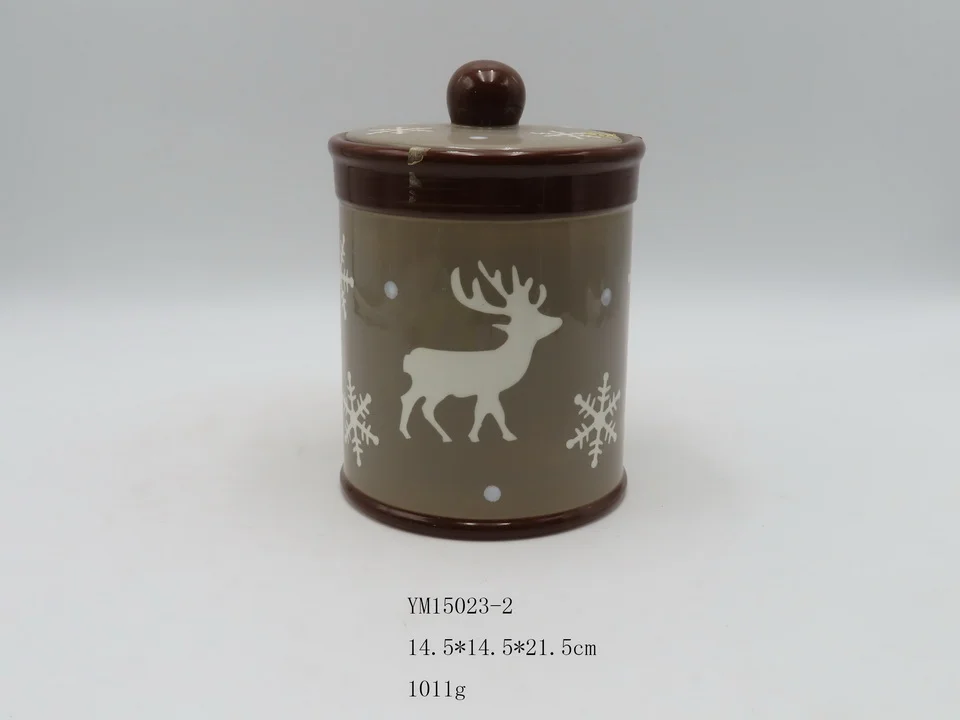 Ceramic Santa Claus Snowman Christmas tree Canister