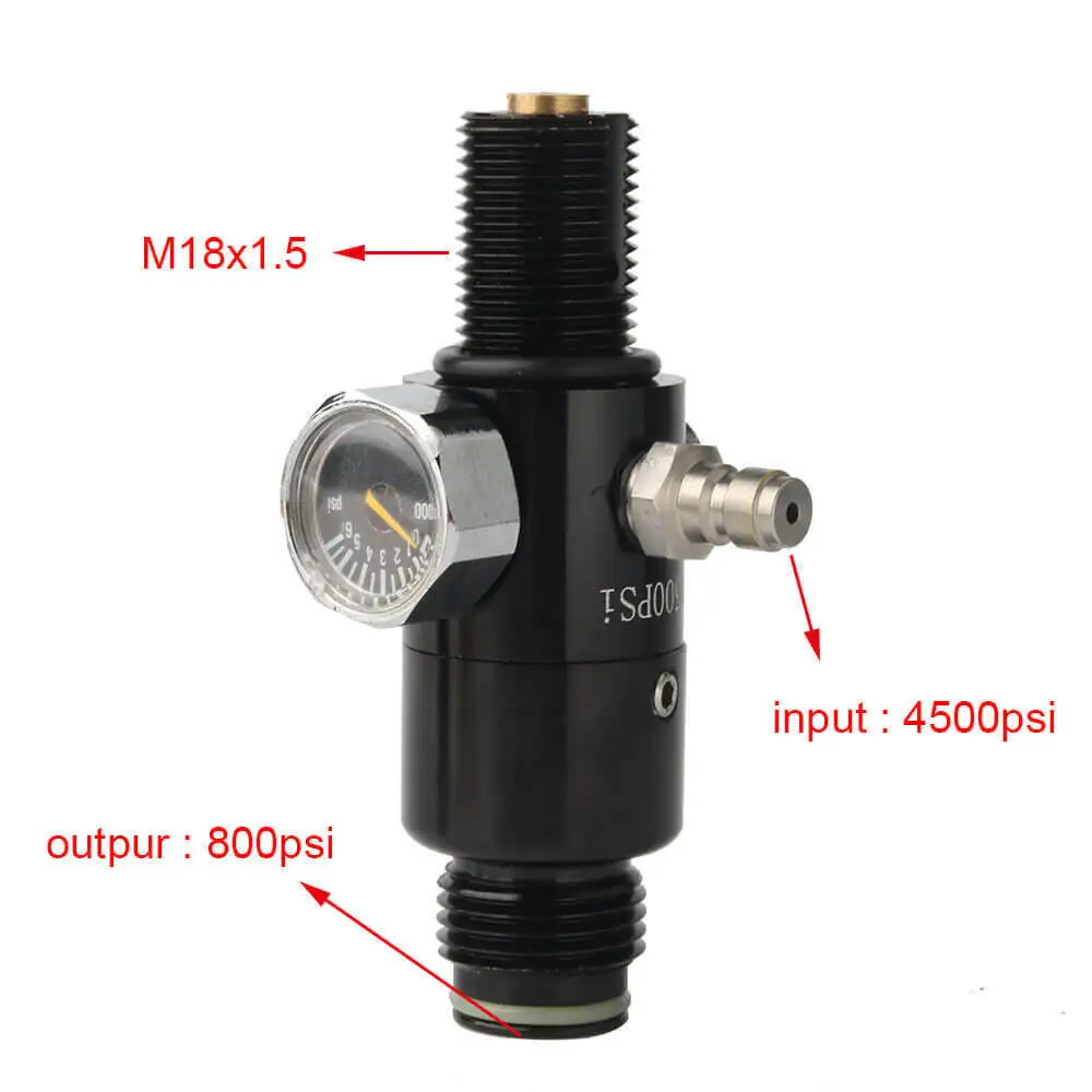 Output Pressure 800psi M18*1.5 Paintball Regulator 4500psi Tank Oem