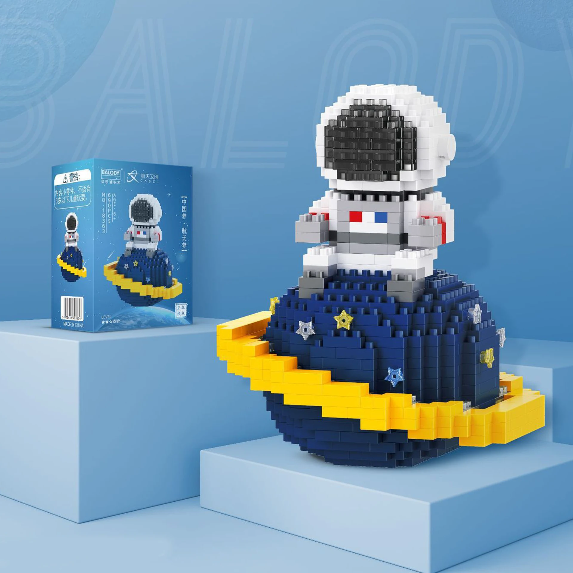 Micro Diamond Building Blocks Moon Satellite Planet Spaceman Construction Educational Bricks Toys for Kids Astronaut