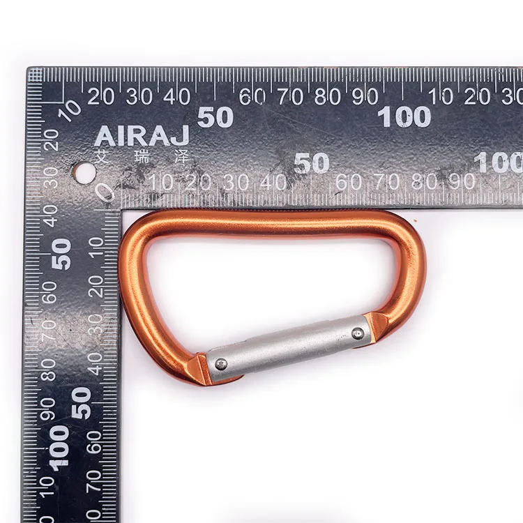 Aluminum 5KN Black Laser Logo Wiregate Hammock Metal Snap Hook Spring Clamp Hook Keychain Clip Karabiner