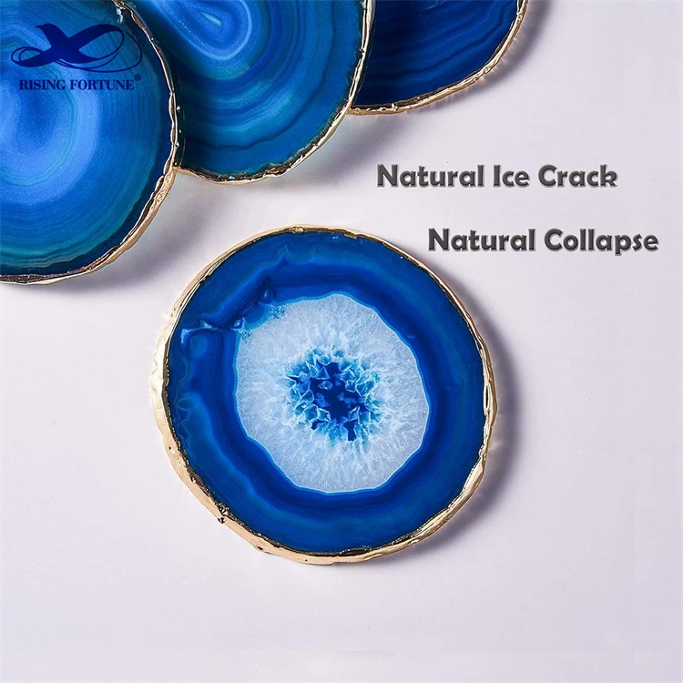 blue agate record cup coasters