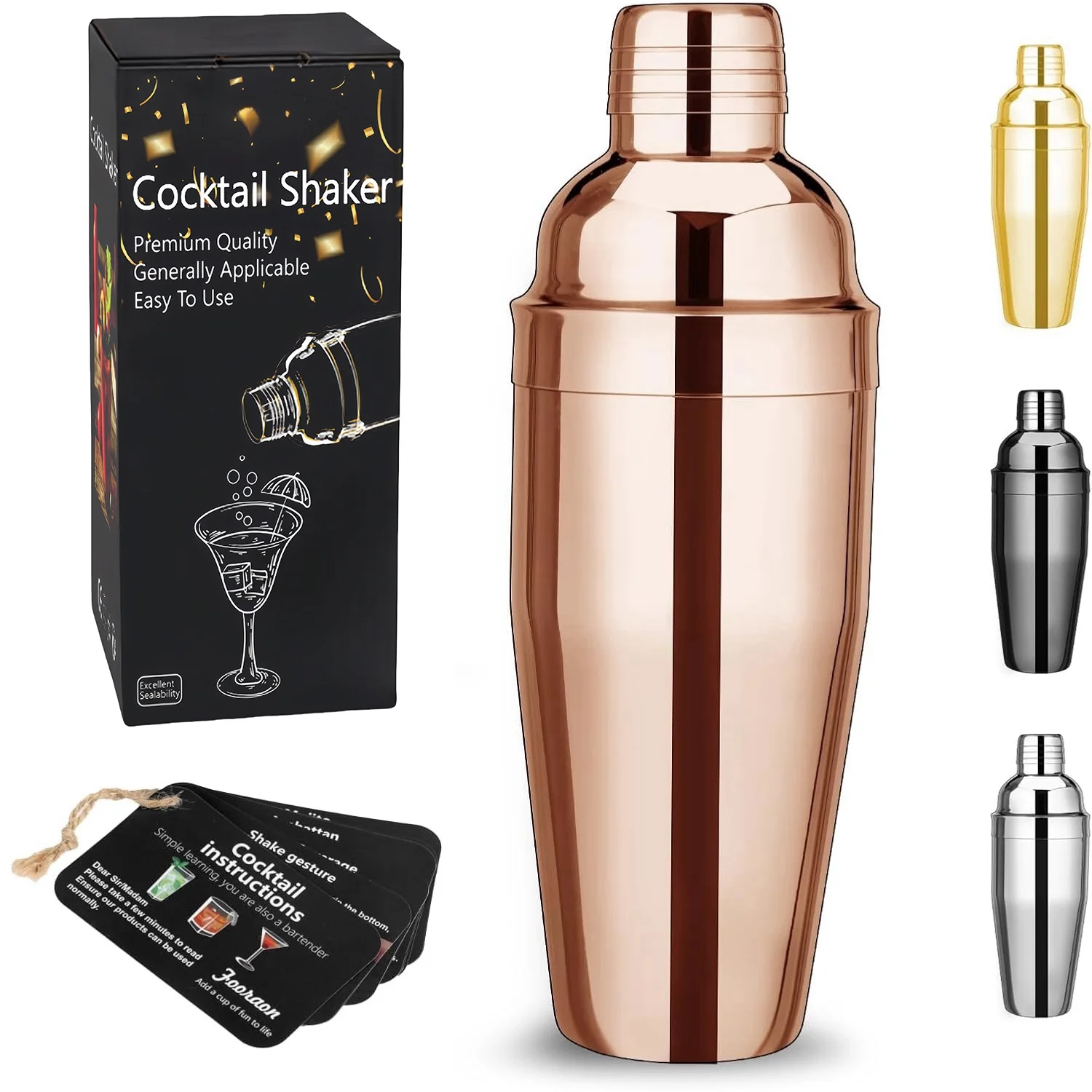 Wholesale Stainless Steel Cocktail Shaker Set with Reusable Design Colorful Options 250-750ML Capacity for Home & Bar Use with Custom Logo