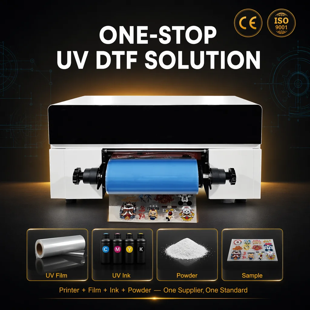 Automatic New 30cm UV DTF Roll to Roll Printer for Crystal Label Sticker Machine