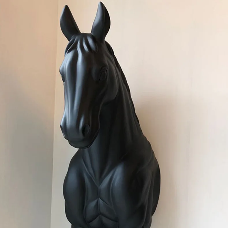 Statua Cavallo In Resina Dorata - Decorazione Da Tavolo Per Casa E Ufficio - Foto 4