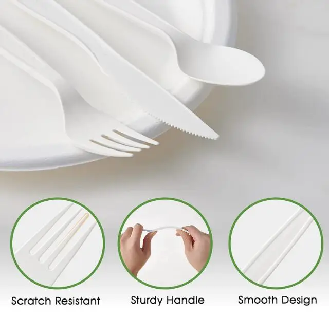 Eco Compostable Pla Travel Portable Cutlery Set Dispos Recyclable