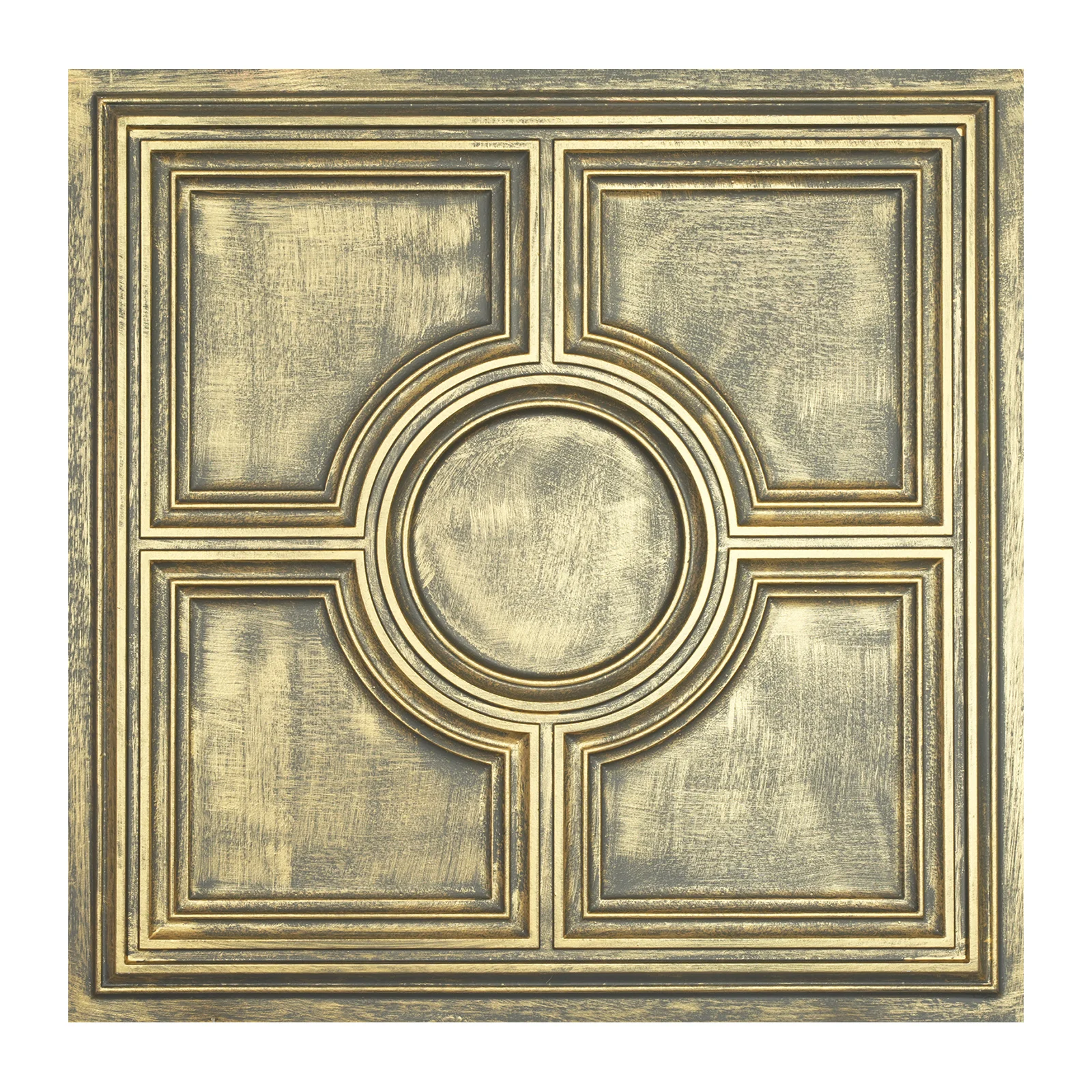 Artistic 3D ceiling tile verdigris patina Architectural wall panels wall decor for Cafe Club HOTEL PL37 Ancient gold