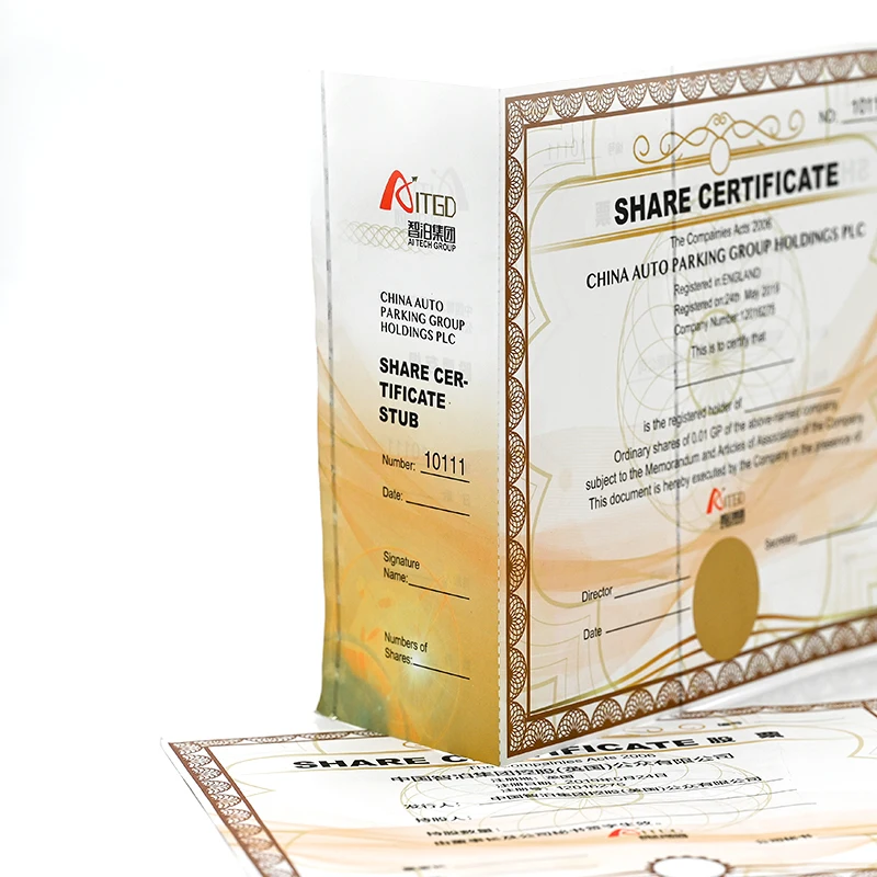 Custom Watermark Paper Security Certificate with Hologram Stamping Anti Fake Degree Certificate Printing