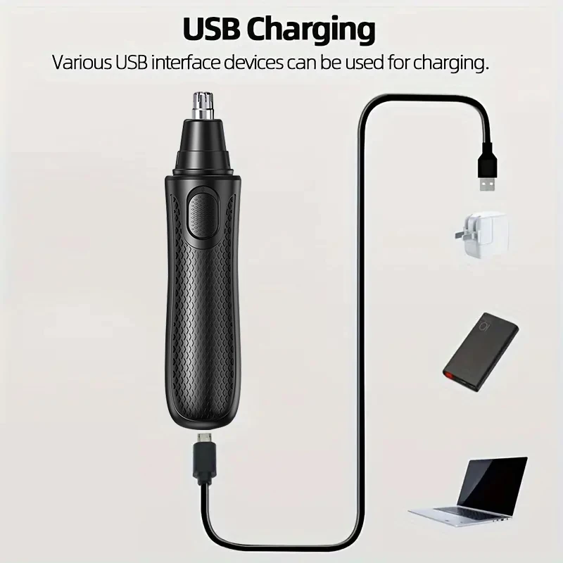 Portable Mini Electric Nose Hair Trimmer Rechargeable Household Use Plastic Device with Low Noise for Car Garage Application manufacture