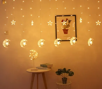 Ourwarm Moon and Star Ramadan Moubarak Eid Home Decorations Lighting Ramadan Led Lights