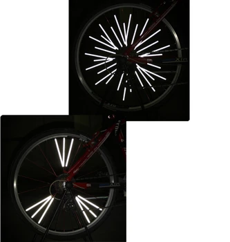 HARFINGTON 72-Pack Bike Reflective Spoke Skins - White, 0.2" Width For Night Visibility