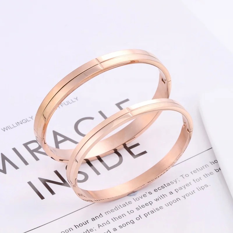 Hot Sale New Fashion Fine Jewelry Couple Stainless Steel Bracelets Cross Bangle