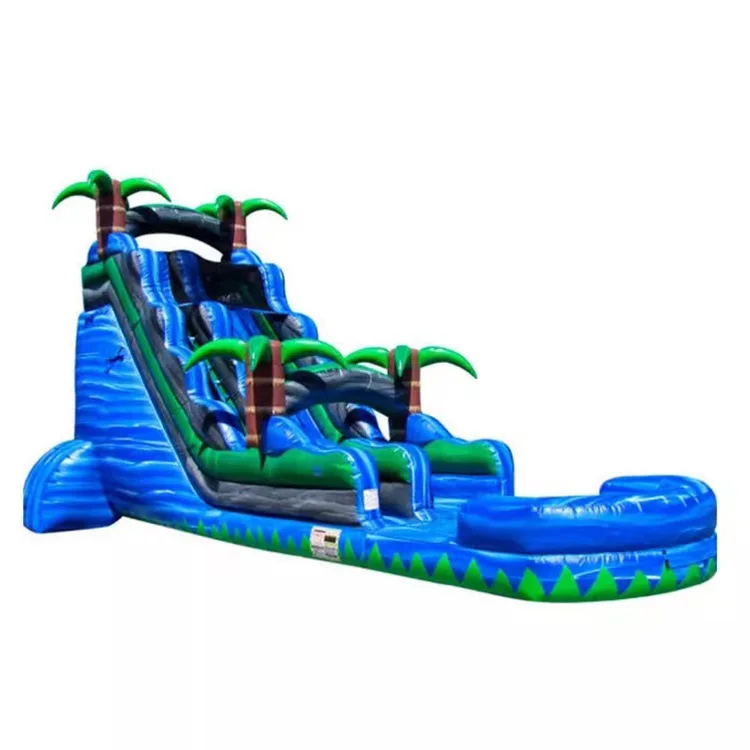 Cheap water slide Commercial inflatable jungle water slide with swimming pool