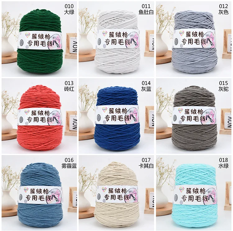 Hot Sales 400g/cone 3mm Tufting Acrylic Yarn For Tufting Rugs And ...