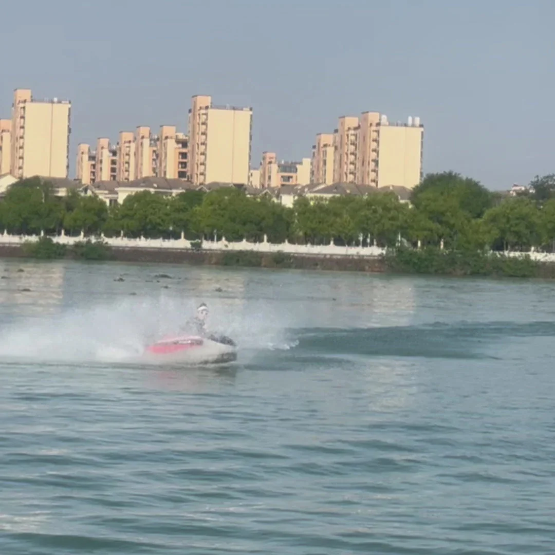 High Performance 110cc 2 Stroke Engine Power Petrol Motorized Mini Kart Go Boat Ski Jet for Sale Lake Water Remote Control