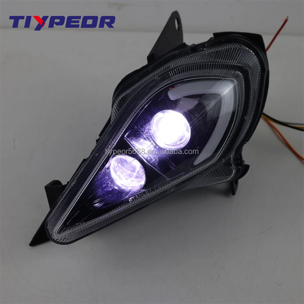 product tiypeor hot sales black led headlight front lamp assembly with hi low beam drl led projector headlights for yamaha yfz raptor-10