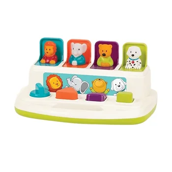 Pop-up toy with buttons and colours - Colour-coded animal toys - Suitable for children, toddlers, babies - 18+ months