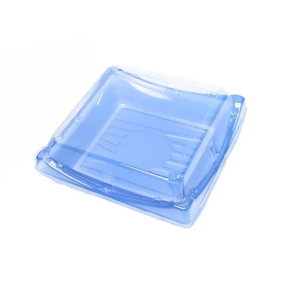 Fast Shipment Disposable Rectangular to Go Packaging Box Clear Blue Plastic Sushi Box with Anti Fog Lid