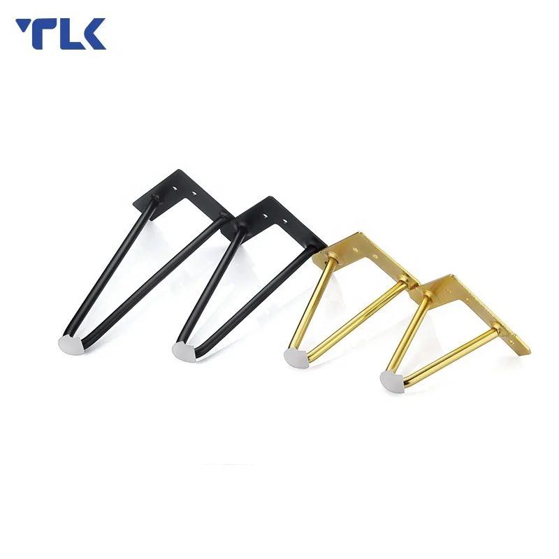 V-Shaped Simple Sofa Bed Support Leg Metal Furniture Hairpin Legs for Tea Tables TV Cabinets