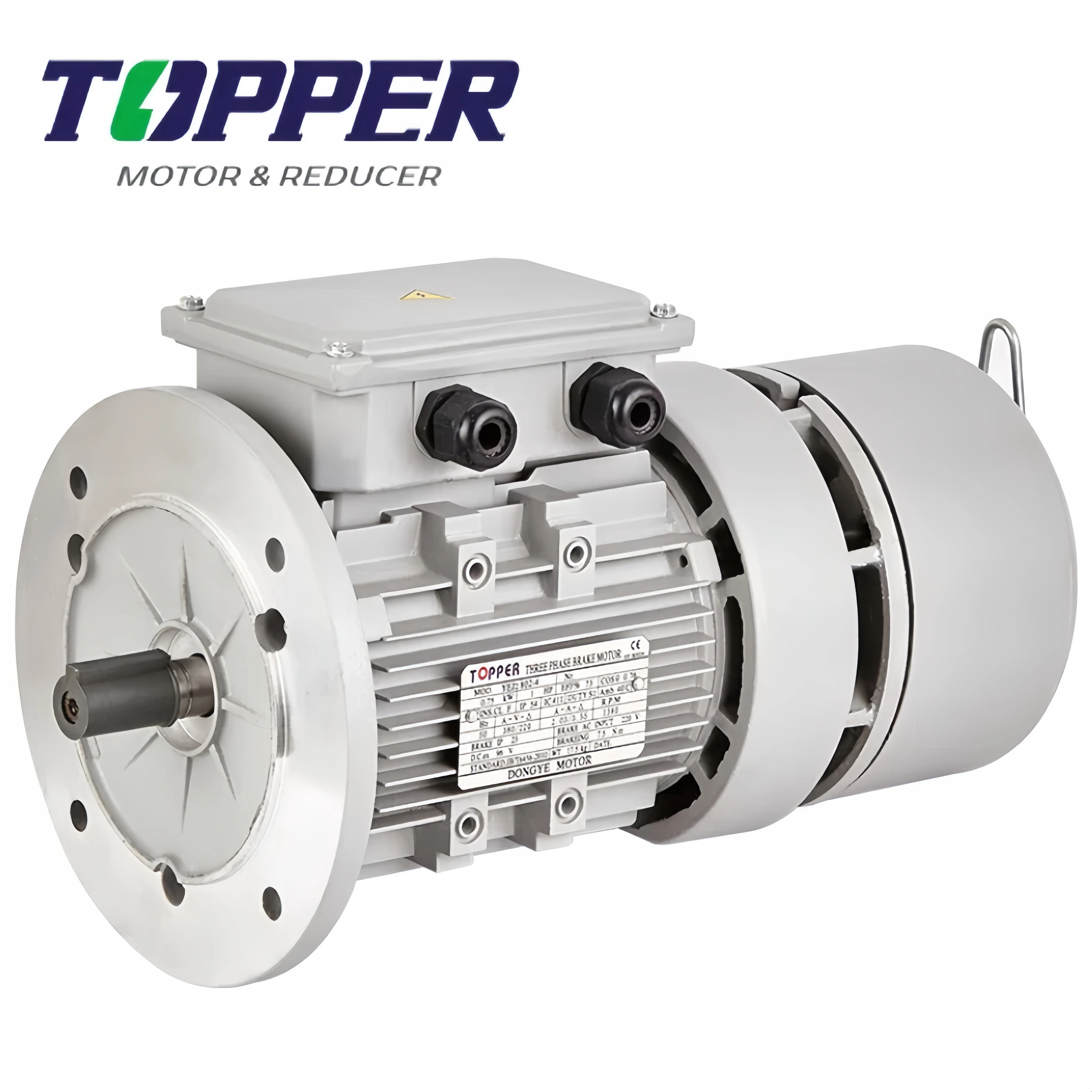 Topper YEJ2 Series 3-Phase 2.2Kw 3HP 50Hz/60Hz Asynchronous Motor AC Brake Aluminum Housing IP54/IP55 Protection 100% Copper