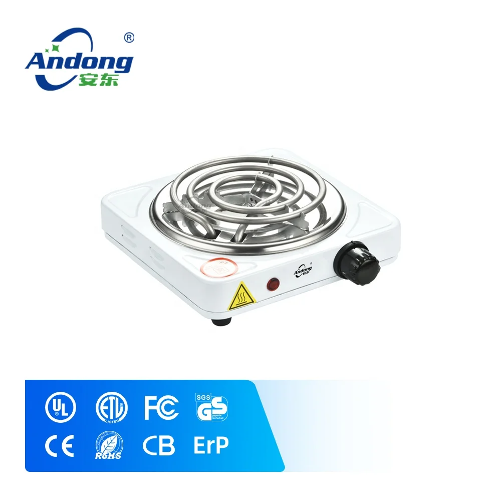 Electric Single Burner, 1000W Stainless Steel Hot Plate Cooktop Compact  Portable Single Tube Electric Stove with Adjustable Temperature and  Indicator
