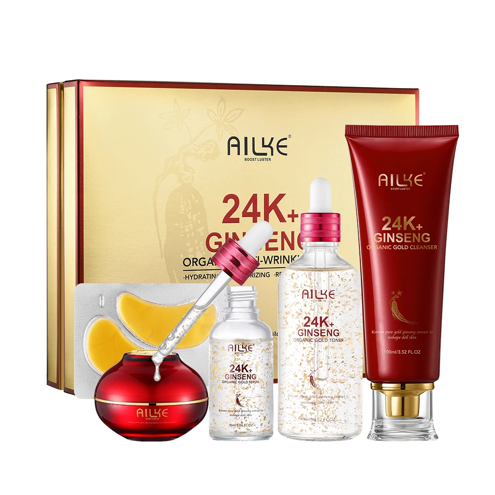 24K Gold Ginseng 5 in 1 Skincare Set - Nourishing & Whitening