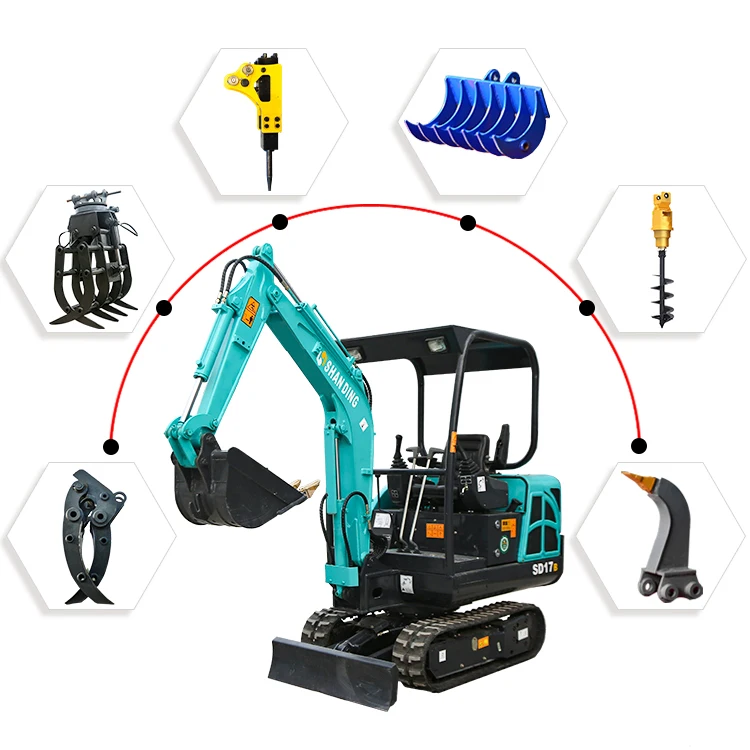 1600KG mini excavator small digger with attachment for sale