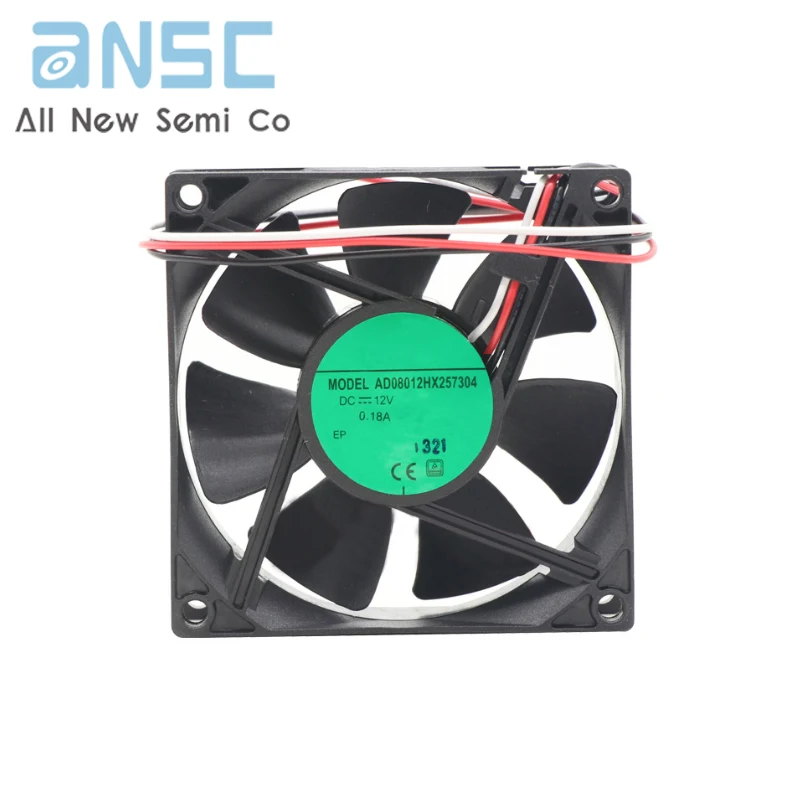 Original Axial flow fan  AD08012HX257304  80*80*25mm 12V  0.18A Ventilation and refrigeration Bearing cooling fan