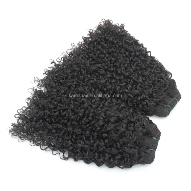 KAMA Unprocessed Double Drawn Pixie Curl Extension 100% Human Hair Virgin Human Hair Bundle Weft Extension Vendor