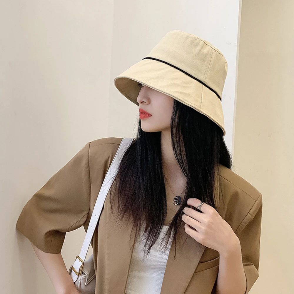 Men Fisherman Bucket Hat Pin Rings 