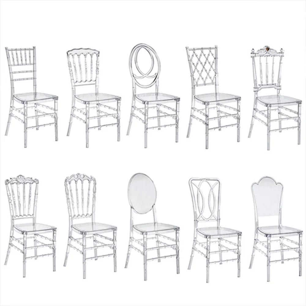 Detachable Transparent Chair Clear Crystal Resin Acrylic Bamboo