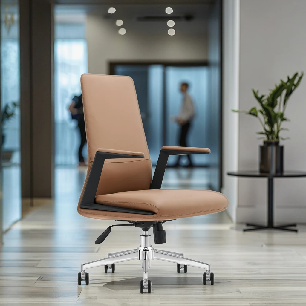 Medium Back Office Guest Chair Steel Reinforcement Dual Density Sponge Commercial Lobby Seating Solution 3