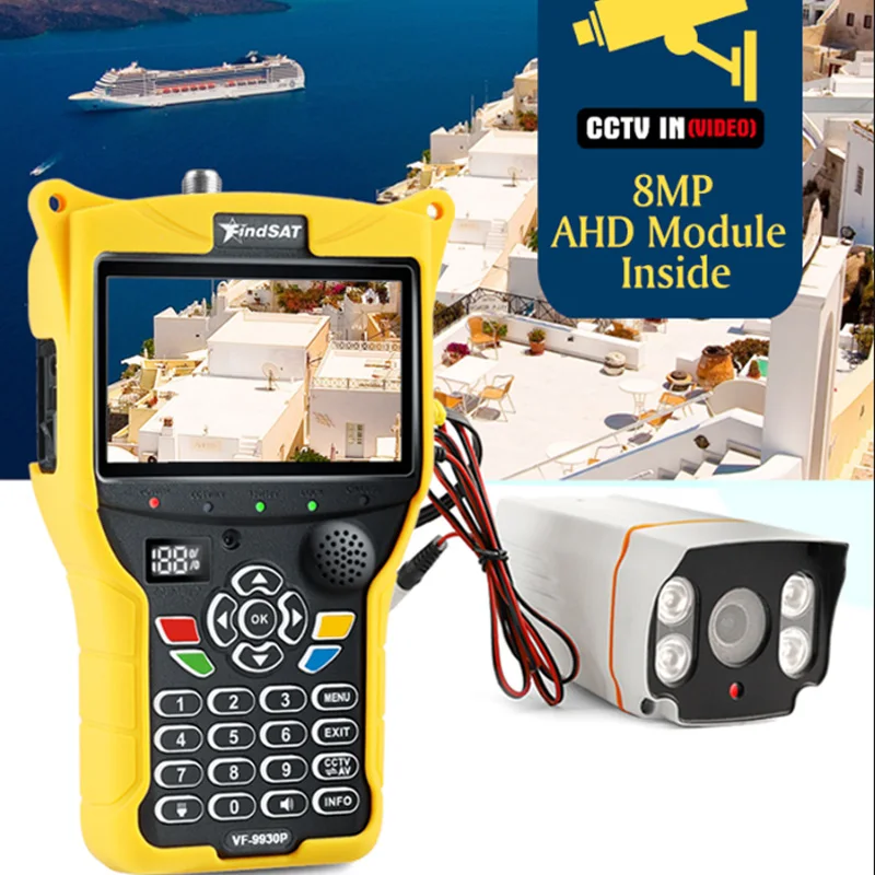 VF 9930 DVB-S2/T2 TV satellitare Finder Receptores De Tv HD Ricevitore Misuratore di segnale Test LCD da 4,3 pollici Alta sensibilità(VF9930 No CCTV VF 9930 DVB-S2/T2 TV satellitare Finder Receptores De Tv HD Ricevitore Misuratore di segnale Test LCD da 4,3 pollici Alta sensibilità(VF9930 No CCTV