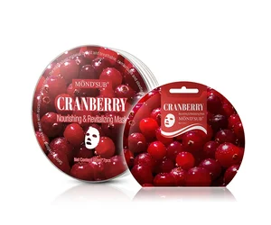 Mond'sub New Product Eucalyptus Plant Fiber Facial Mask Cranberry Revitalizing Face Mask