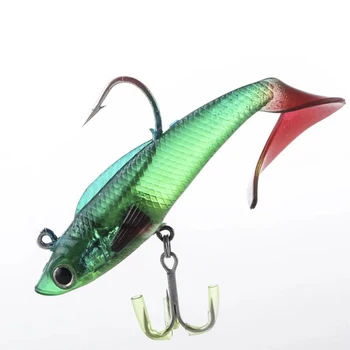18g 95mm T-tail Soft Fishing Lure Lead Jigs 6 Colors with Treble Hook for Freshwater Saltwater Fishing Gear – Soft Lure – view 4