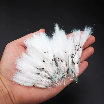 Thick Ice Silk Colorful Flash Feather Ribbon Shrimp Hook Metal Eyes Sharp Corrosion Resistant Artificial Fishing Lure Flies Bait – Metal Jig – view 3