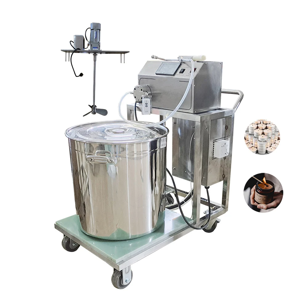 One Person Operate Candle Machinery Soy Wax Melter Machine with Temperature Display Paraffin Pouring Filling Equipment Yide