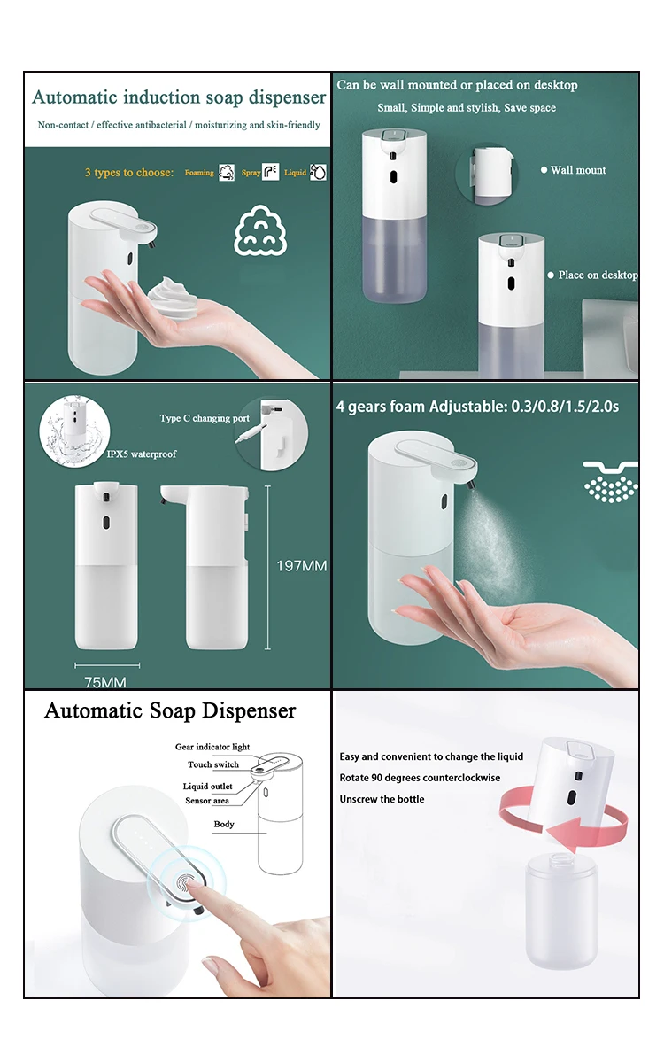 Ce Rohs Hotel Bathroom Support Wall Mounted Liquid Smart Automatic Foam Soap Dispenser Buy