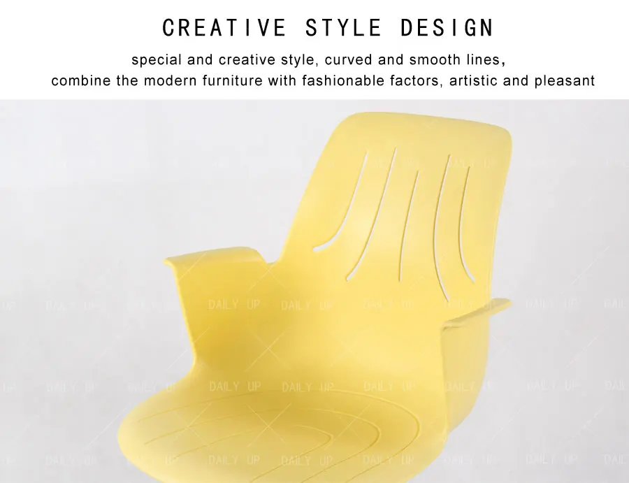 Classic Household Leisure Chair With Plastic Backrest Metal Frame And Curved armrest Bedroom Chair For Reception Kitchen Dining