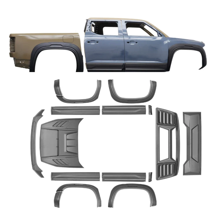 Exterior Kit for BYD Shark 6 Accessories ABS Hood Trim Panel Rear Window Frame Guard Tailgate Panel Trim Truck Side Door Strip