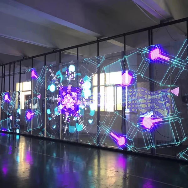 2025 Populaire Verkoop HD P2.6 Binnen Flexibele Transparante LED Film Scherm Ultra-Licht en Dun voor Nieuwjaar Led Affiche Weergave