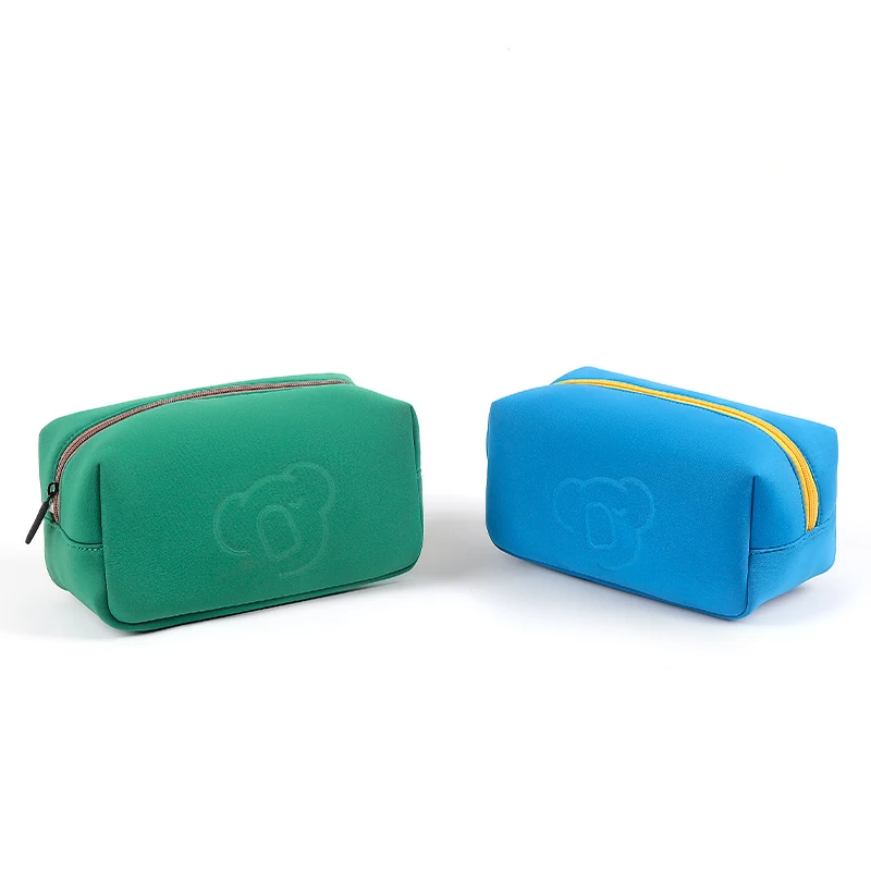 Neoprene New Custom Large Waterproof Zipper Travel Makeup Clutch Beauty Skincare Make up Bag Cosmetic Bags Pouch
