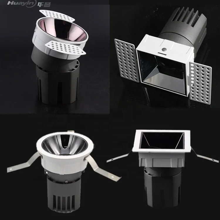 Горячая продажа 90 97Ra Регулируемая Квадратные двойные тройные накидки головка безрамочный светодиодный прожектор Встраиваемые 15 Вт 20 Вт cob led Trimless прожектор