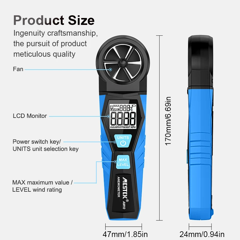 44,99 EUR für UNI-T UT363 Handanemometer Windgeschwindigkeitsmesser